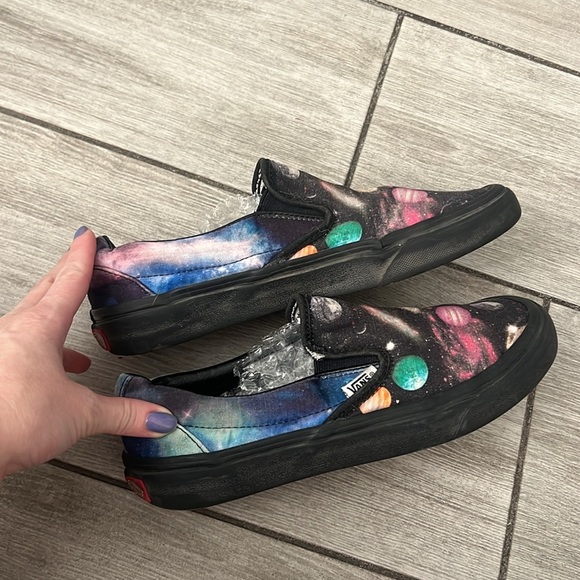 Vans Custom (one of a kind) Space Print Slip Ons Size 8 GUC - Picture 8 of 10